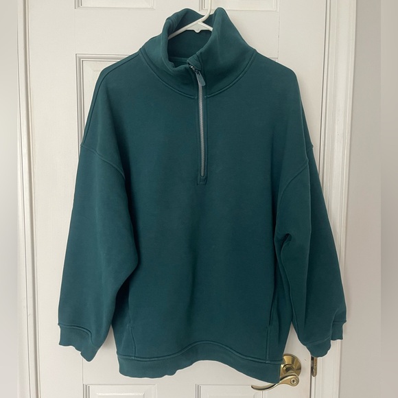 lululemon athletica Tops - Lululemon Oversized Funnel Neck Thick Fleece Half Zip